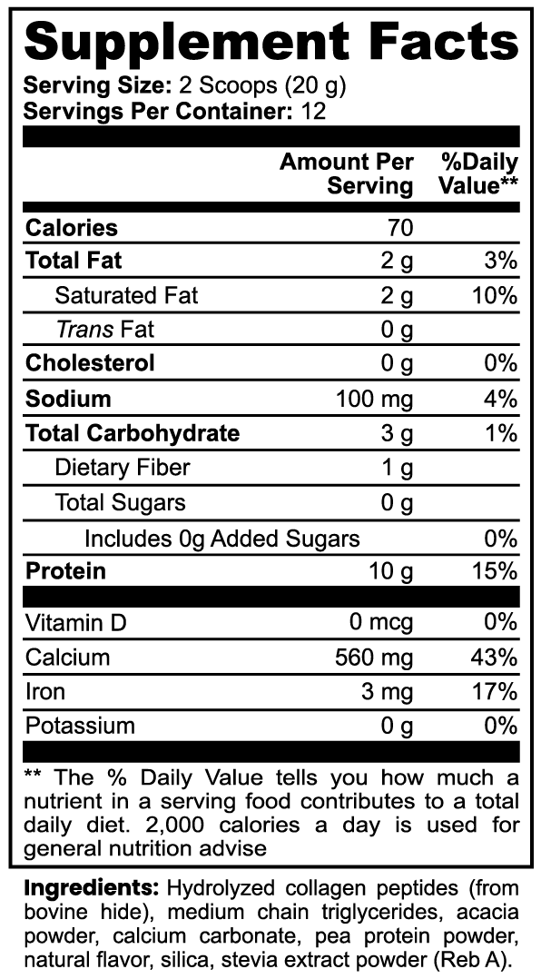 Grass-Fed Collagen Creamer with MCT(Vanilla)
